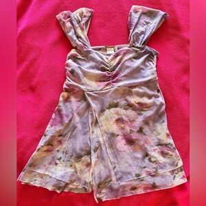 Sweet Pea by Stacy Frati Lavender and Pink Floral Sleeveless Top